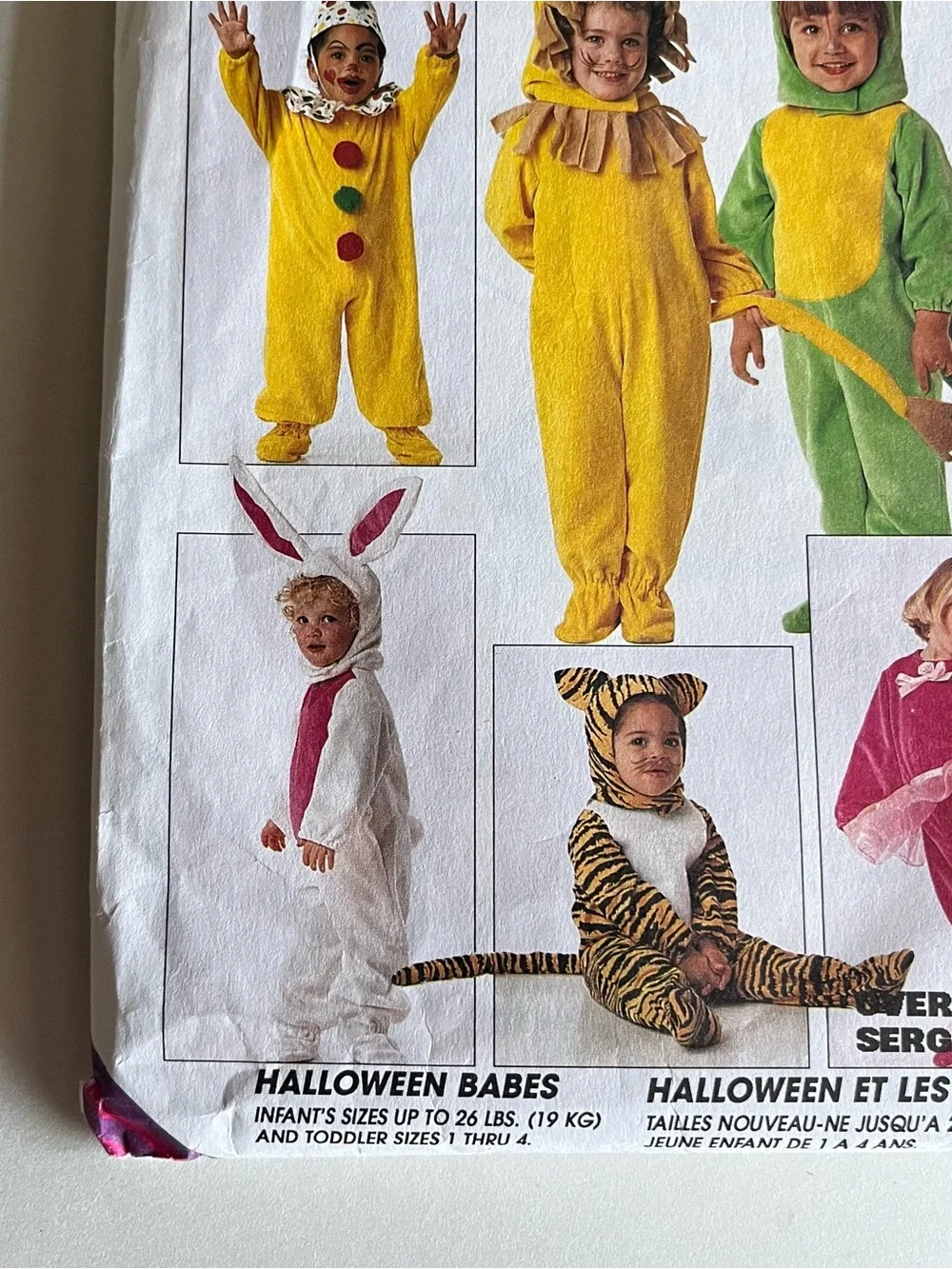 McCall's Costumes 7853 Halloween Babes Kids Lion Frog Bunny Clown Sewing Pattern